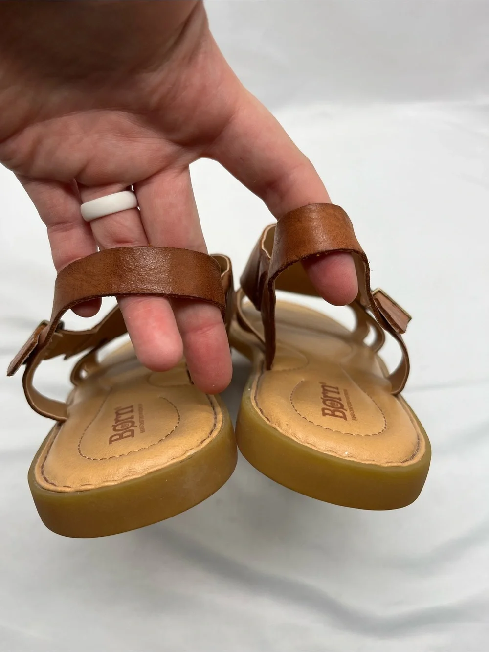 Born Inka Brown Leather Slingback Strap Sandals